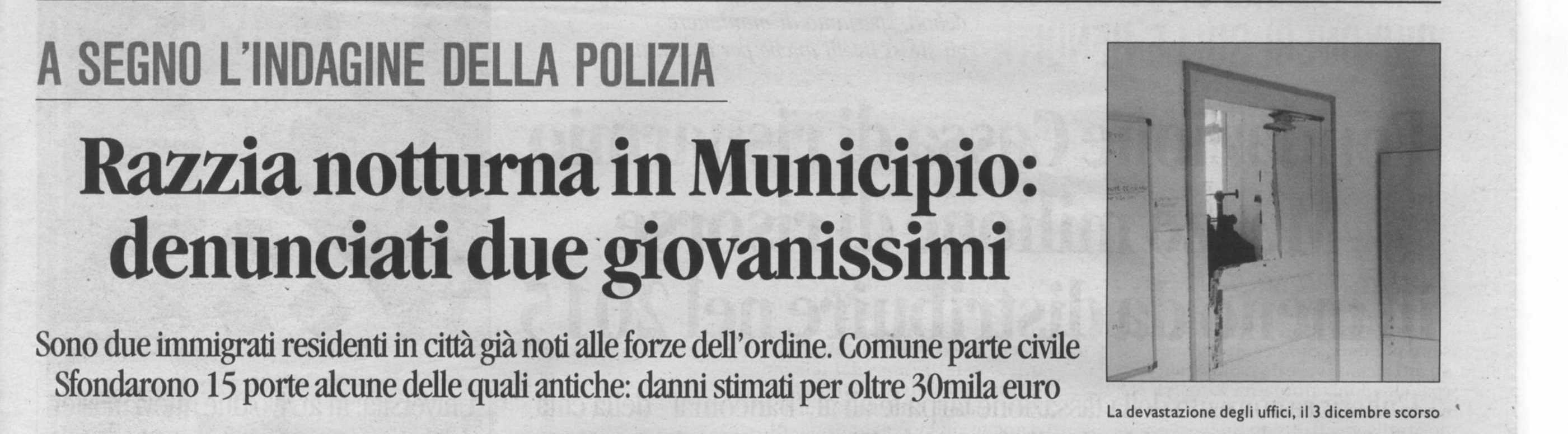 FURTI IN COMUNE, LADRI DENUNCIATI A PIEDE LIBERO. PERCHE’ NON PENSARE AI LAVORI SOCIALMENTE UTILI?