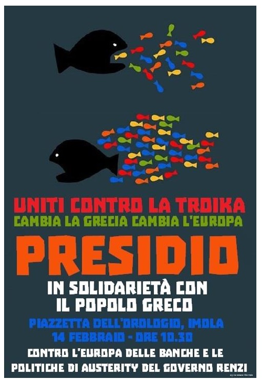 PRESIDIO AD IMOLA SABATO 14 FEBBRARIO ORE 10.30 PIAZZA SOTTO L’OROLOGIO
