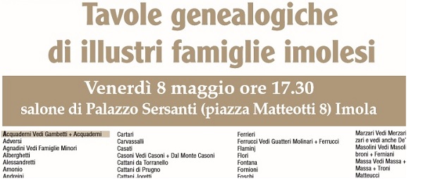 TAVOLE GENEALOGICHE DI ILLUSTRI FAMIGLIE IMOLESI