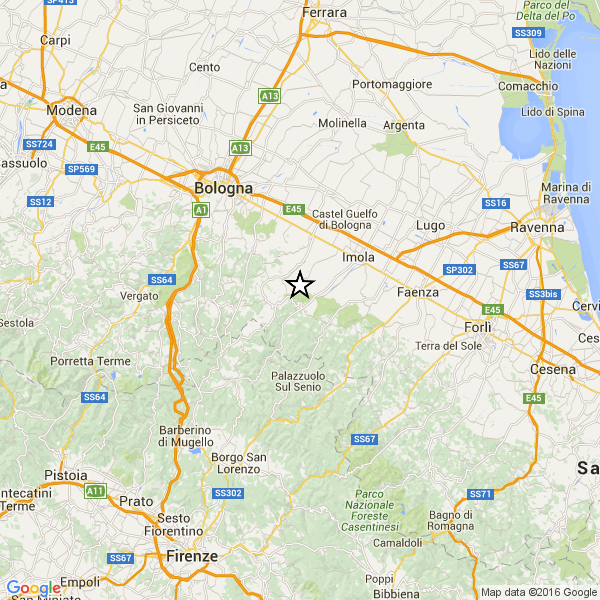 DEBOLE SCOSSA DI TERREMOTO FRA FONTANELICE, BORGO TOSSIGNANO, CASALFIUMANESE, IMOLA