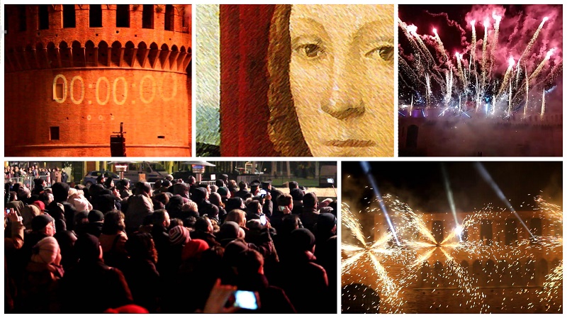 CAPODANNO ALLA ROCCA SFORZESCA: MIGLIAIA DI PERSONE HANNO ASSISTITO ALLO SPETTACOLO DI FUOCHI D’ARTIFICIO E MUSICA