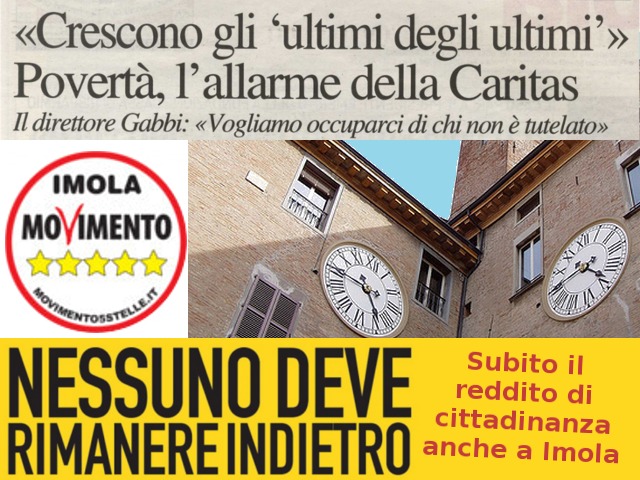 SUBITO IL REDDITO DI CITTADINANZA ANCHE A IMOLA.