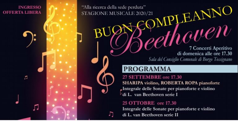 Borgo Tossignano – Sette concerti che vanno sotto il titolo “Buon compleanno, Beethoven”