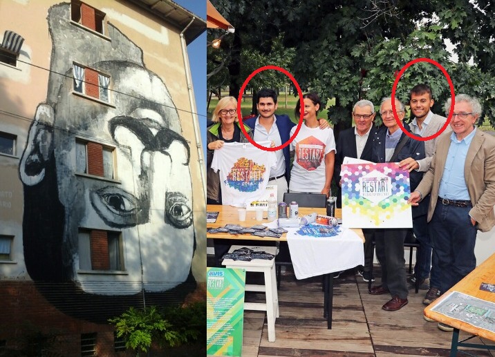 Il sindaco Panieri, il suo addetto e la loro associazione “Noi Giovani”.