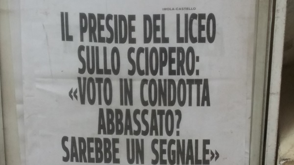 Voto in condotta, abbassato per un sciopero?