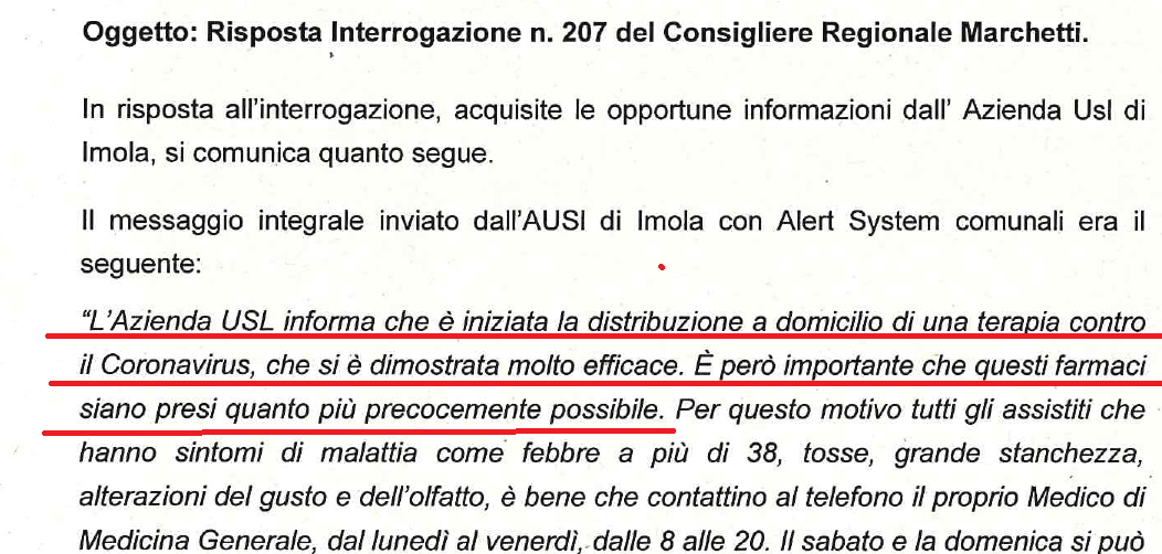 Ad Imola è stata fatta “una terapia al domicilio molto efficace contro il Coronavirus”, che fine ha fatto?