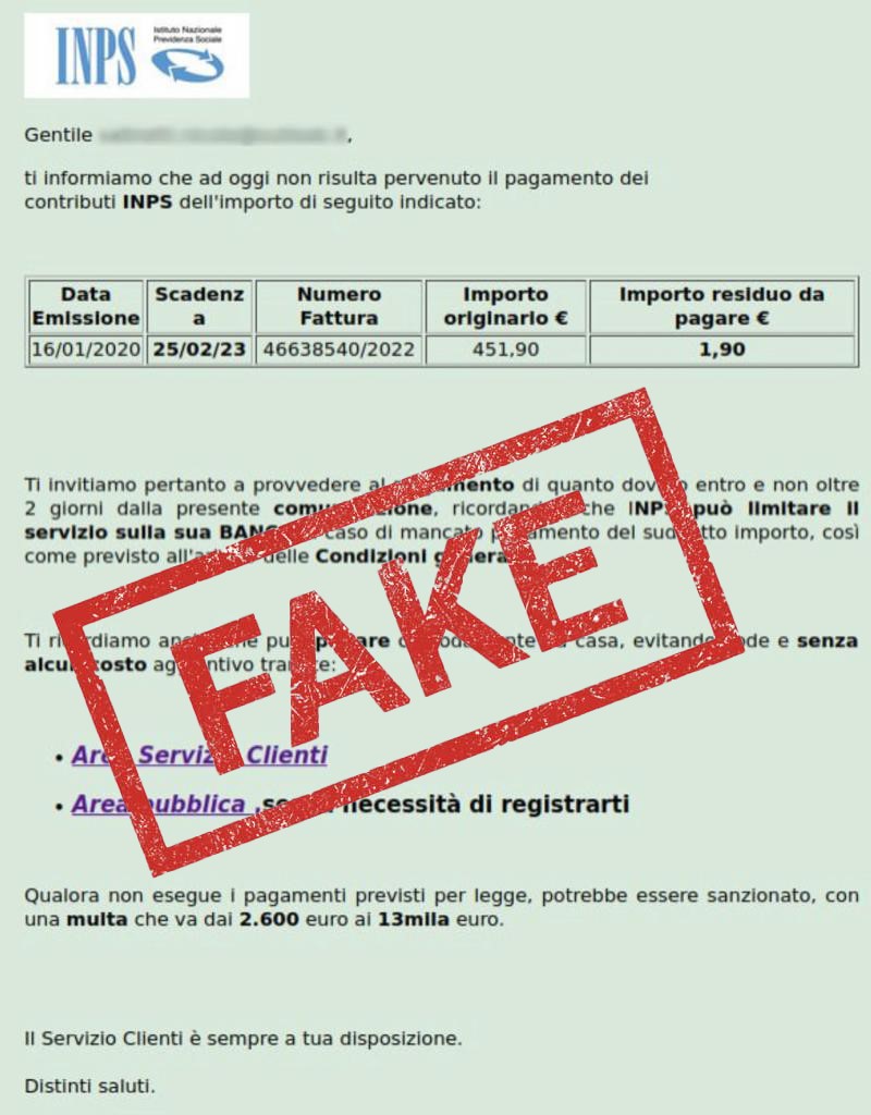 INPS mette in guardia gli utenti: nuovo tentativo di phishing in corso