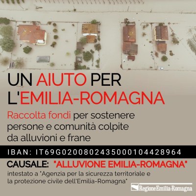 La Regione attiva una raccolta fondi per le vittime delle alluvioni e delle frane in Emilia-Romagna