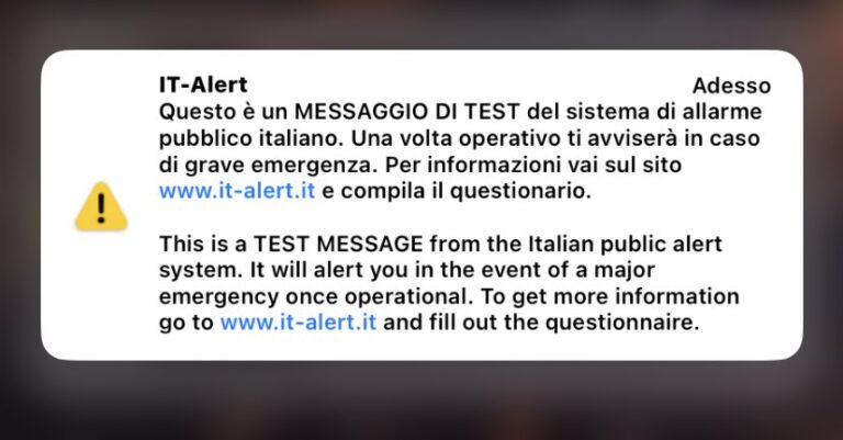 IT-alert: Prova del nuovo sistema di allarme pubblico nazionale anche in Emilia-Romagna il 10 luglio