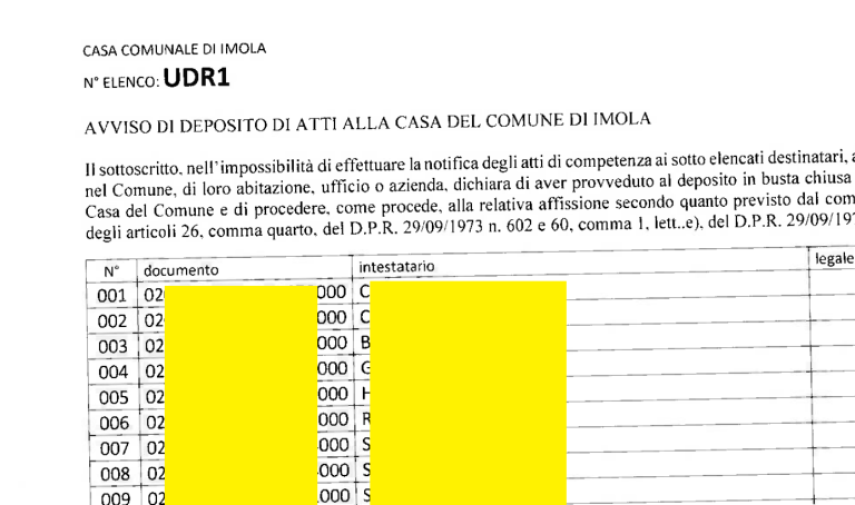 Imola, come il Comune notifica gli atti: avete mai avuto problemi?