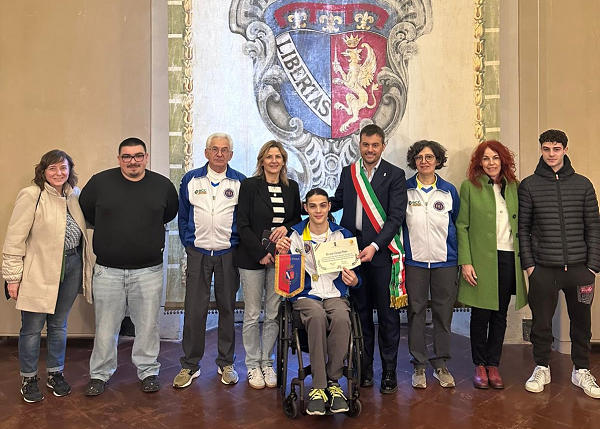Il Comune di Imola ha reso omaggio a Riccardo Bruno, campione italiano junior di para archery