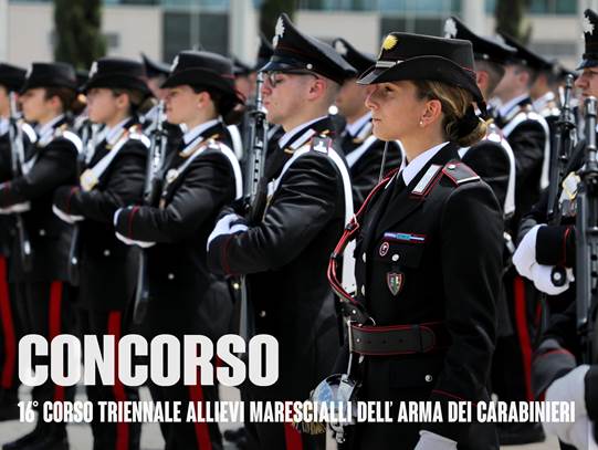 Al via il 16° Concorso per il reclutamento di 898 Allievi Marescialli dell’Arma dei Carabinieri