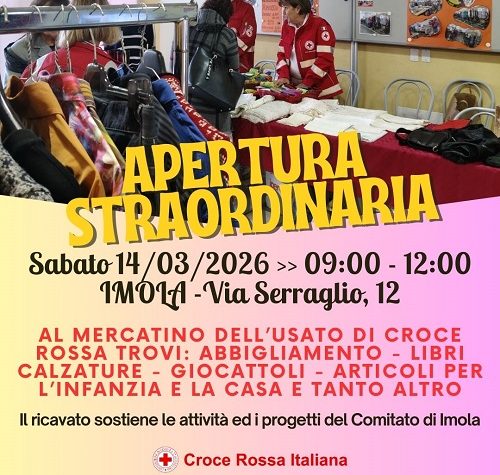 Mercatino solidale Cri: apertura straordinaria sabato 14 marzo
