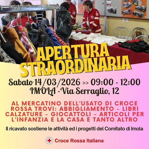 Mercatino solidale Cri: apertura straordinaria sabato 14 marzo
